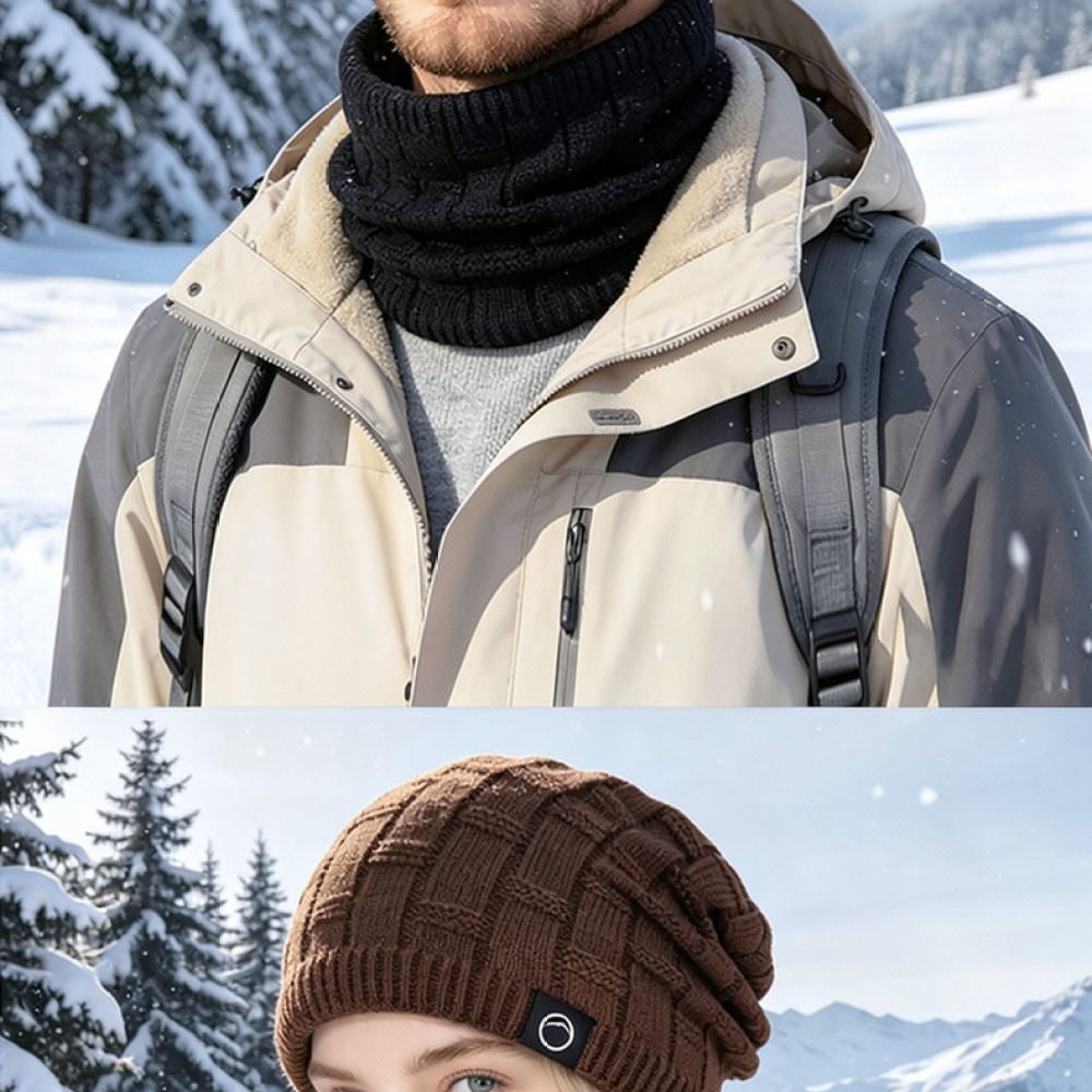 Cycling Commute Essentials - Set Topi Rajut dan Syal untuk